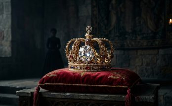 The cursed Koh-i-Noor diamond set in the British royal crown, which legend says brings misfortune to any man who wears it.