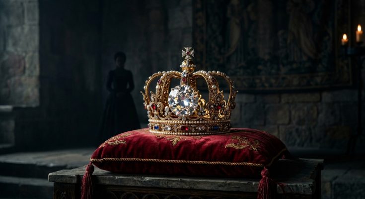 The cursed Koh-i-Noor diamond set in the British royal crown, which legend says brings misfortune to any man who wears it.